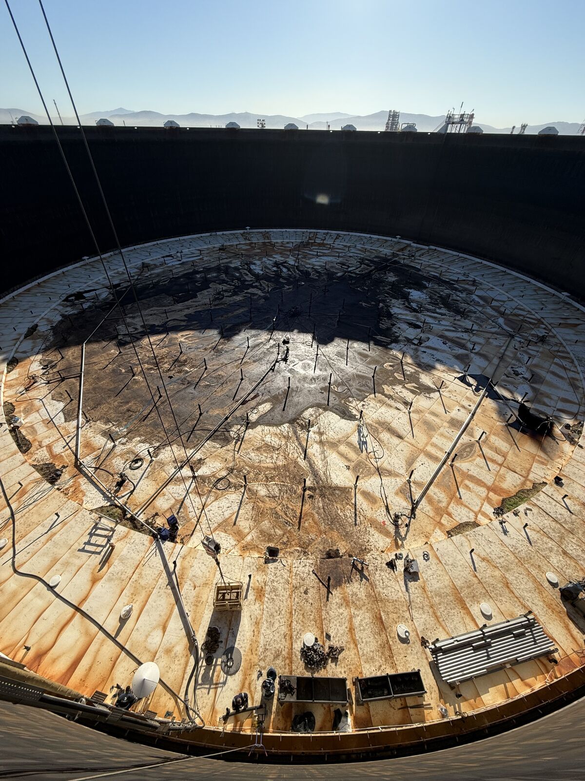 Refinery storage at first light during a turnaround window